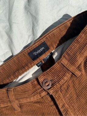 Brixton Men's Chestnut Brown Corduroy Trousers